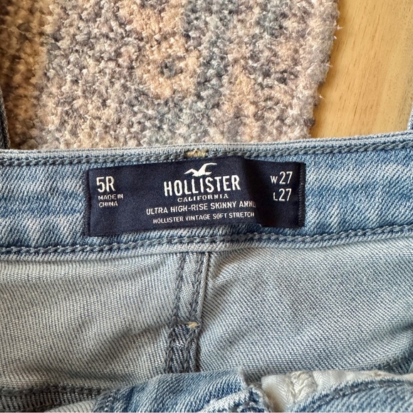 Hollister High Rise Color Block Blue Jeans - Size 5/27 - Picture 6 of 7